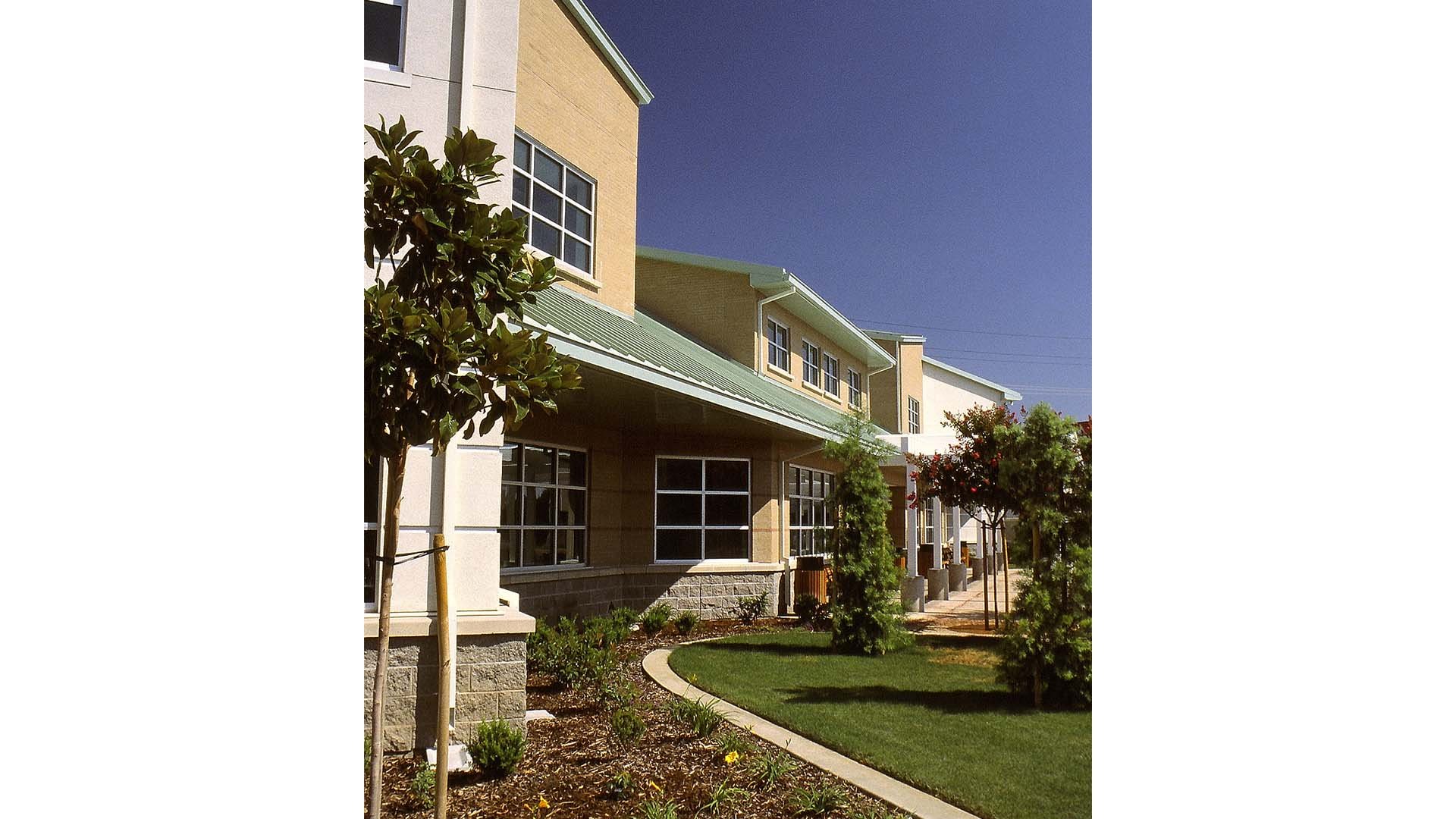 Courtyard and Adult Services Building,