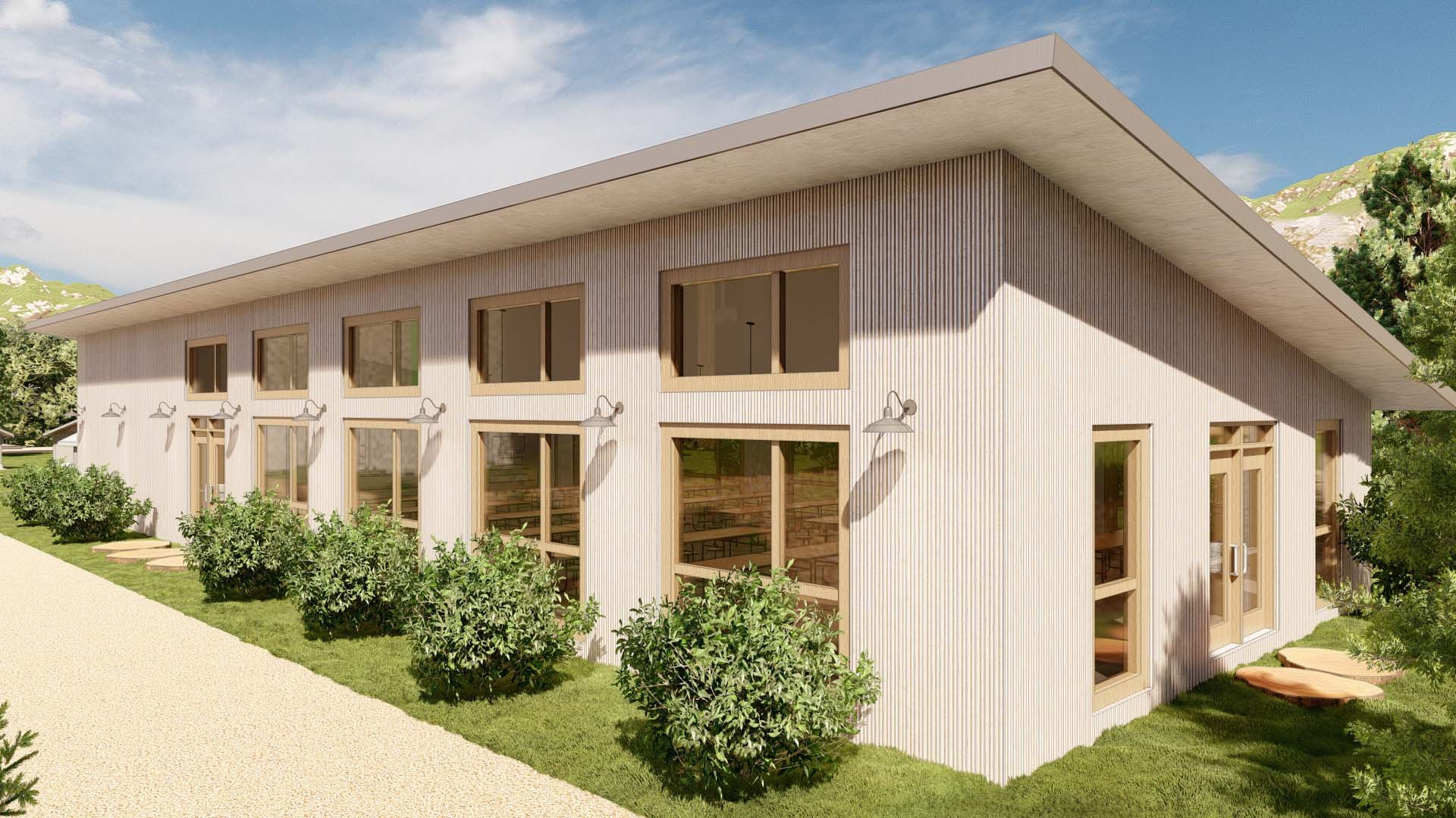  Cafeteria, rear side, showing panels 