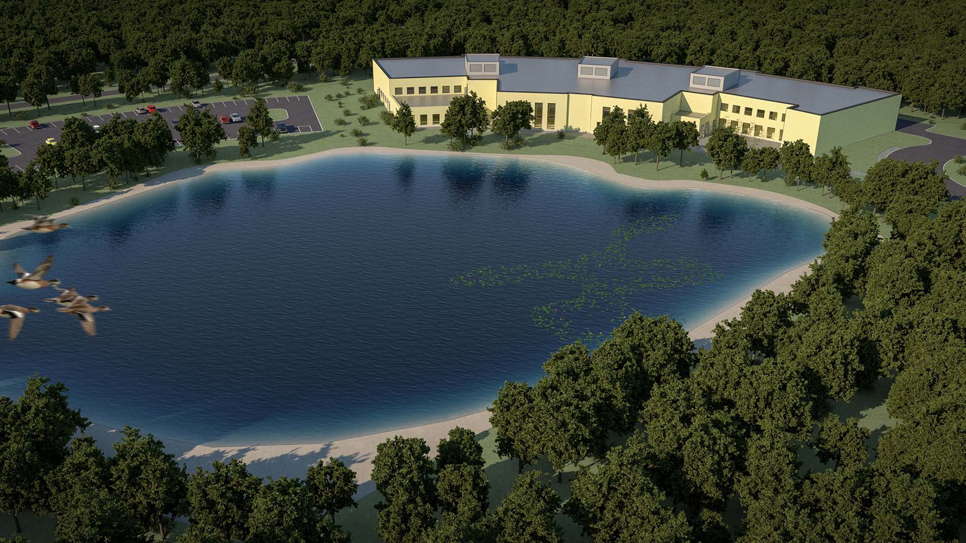 Sweeney Computer Model of the "Zoo School" (School of Environmental Studies) by Bruce Jilk, mentor to Tim Sweeney