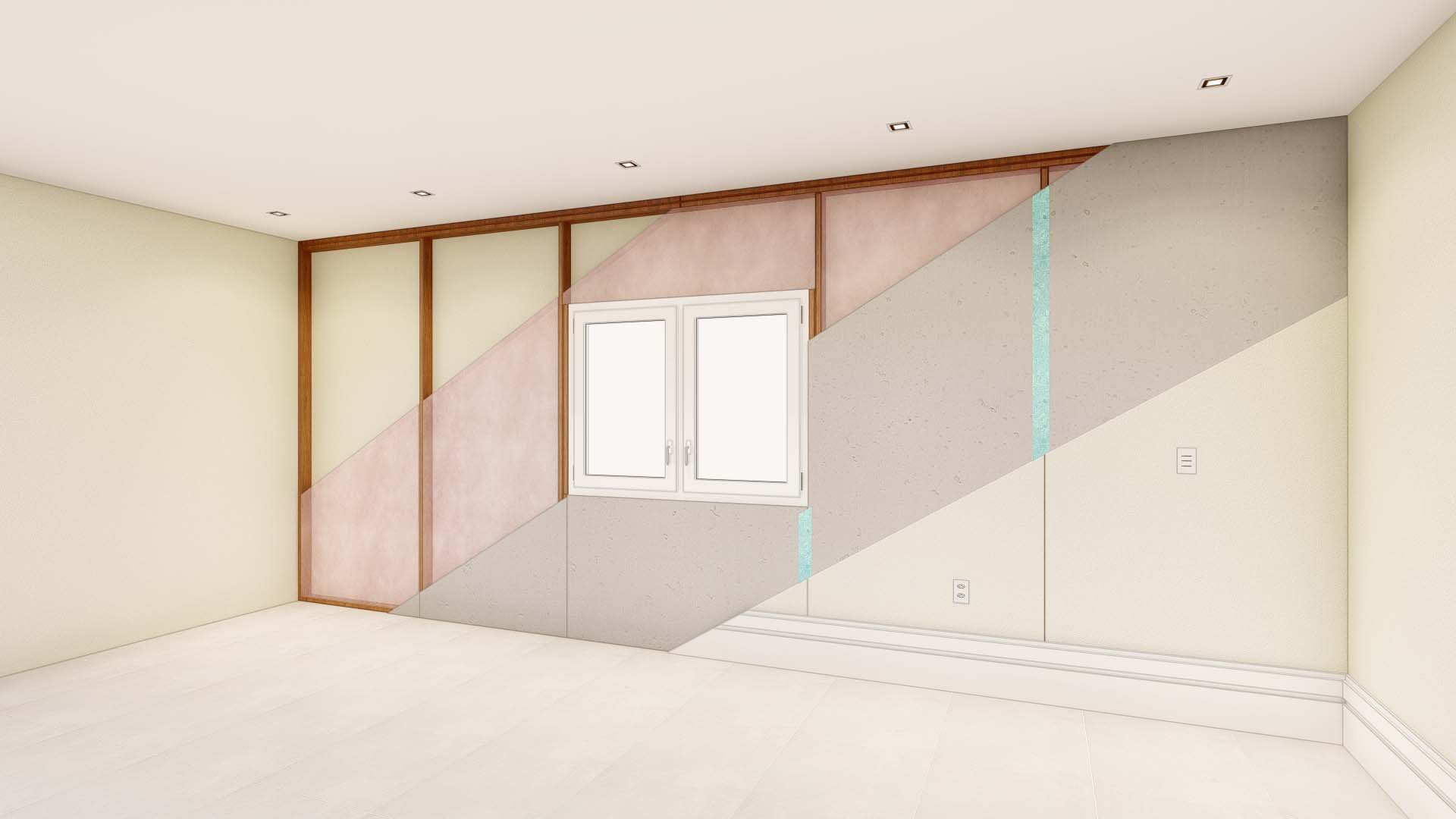 Cut-away view of Interior Retrofit Panels in place