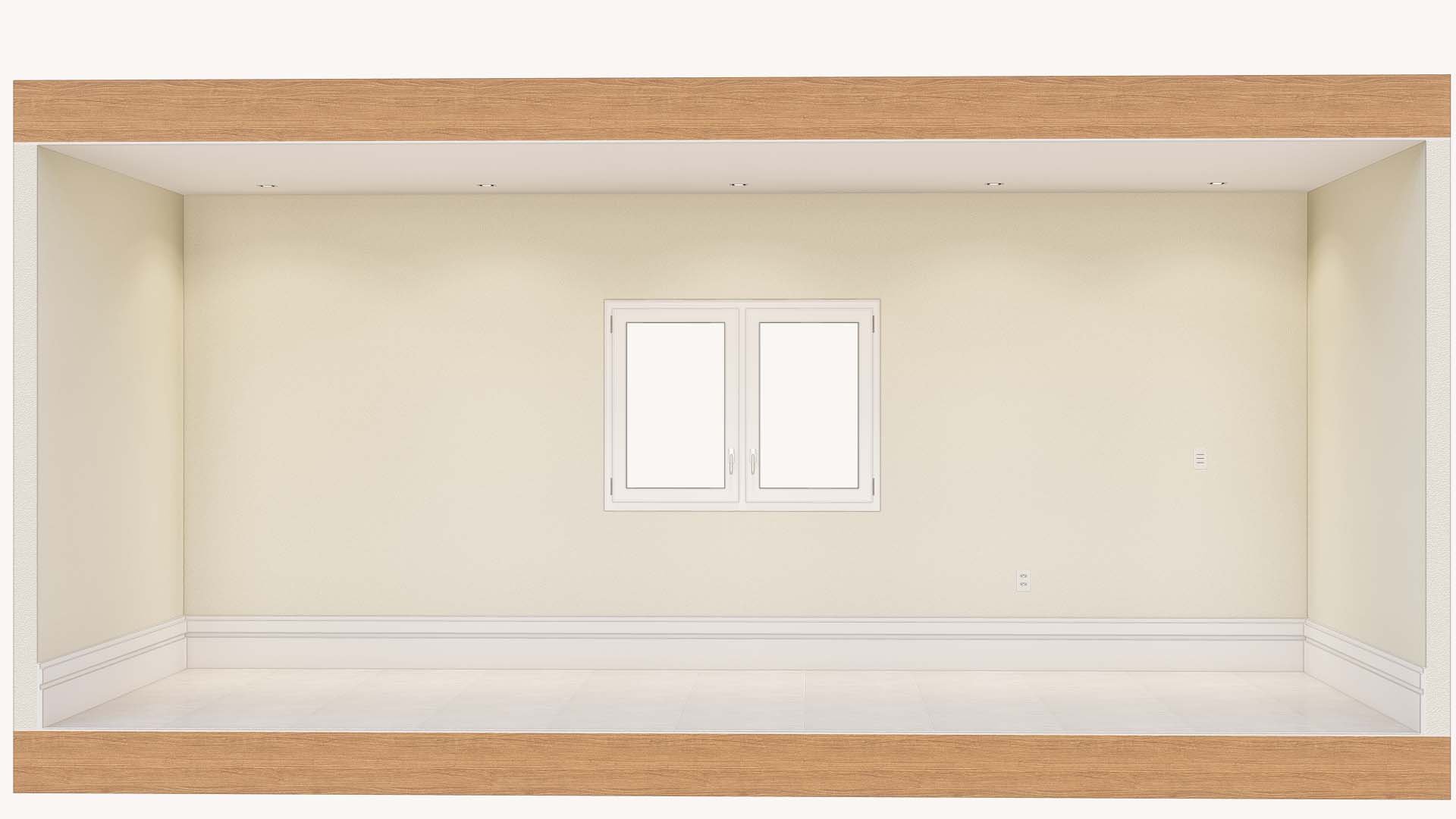  wall finished and baseboard in place.