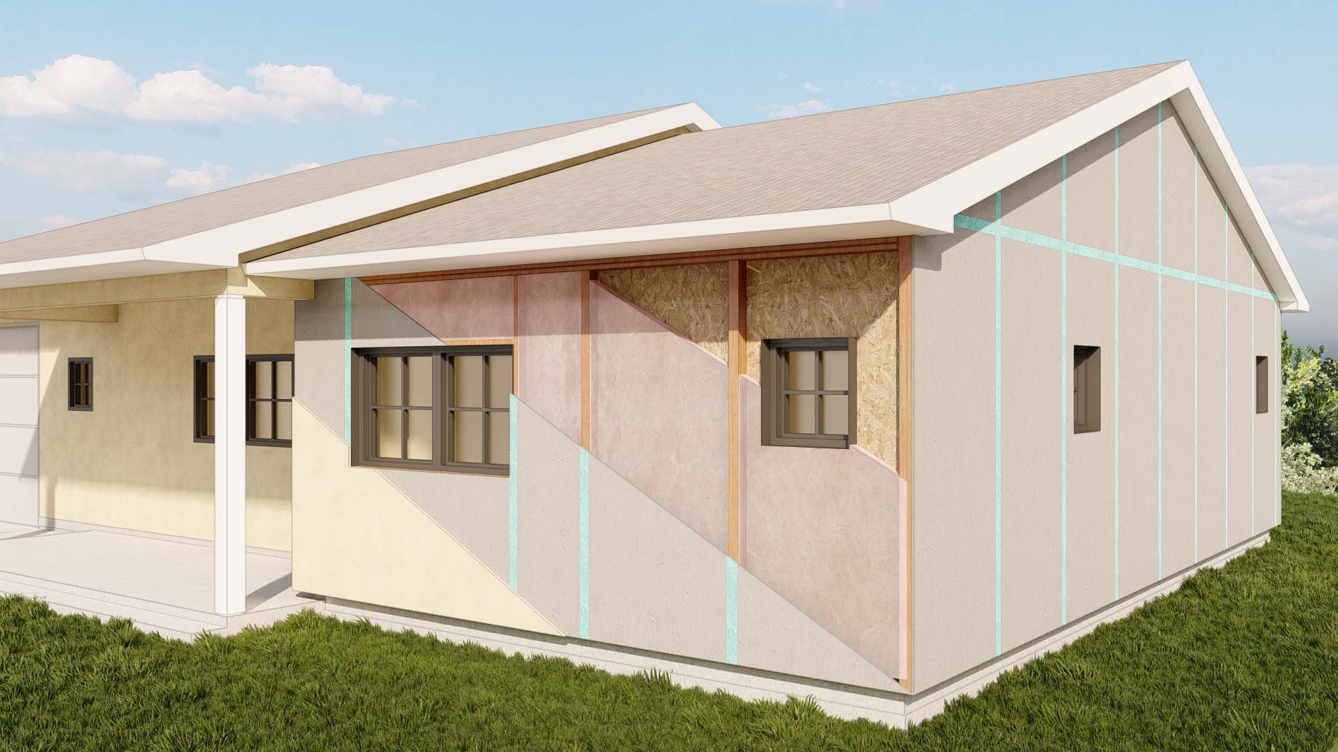 Exterior of energy retrofit.