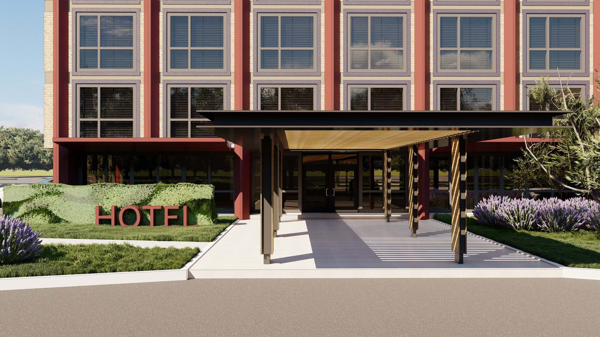 Entry, Prototypical 6-story Hotel using Simplus Panels