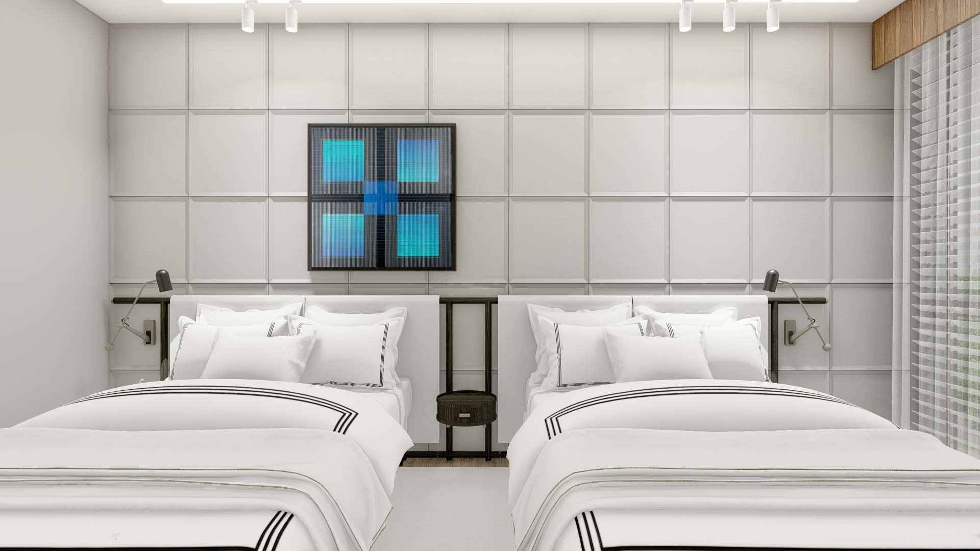 Typical Bedroom, Prototypical Hotel using Simplus Panels