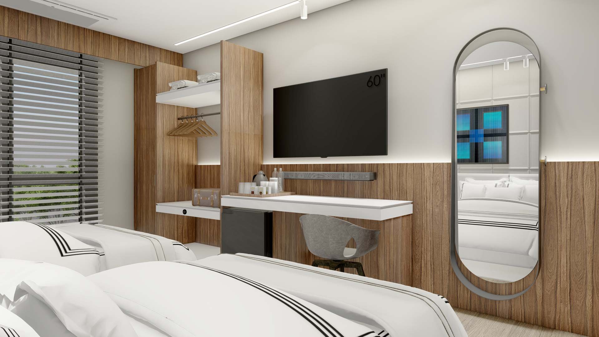 Typical Bedroom, Prototypical Hotel using Simplus Panels