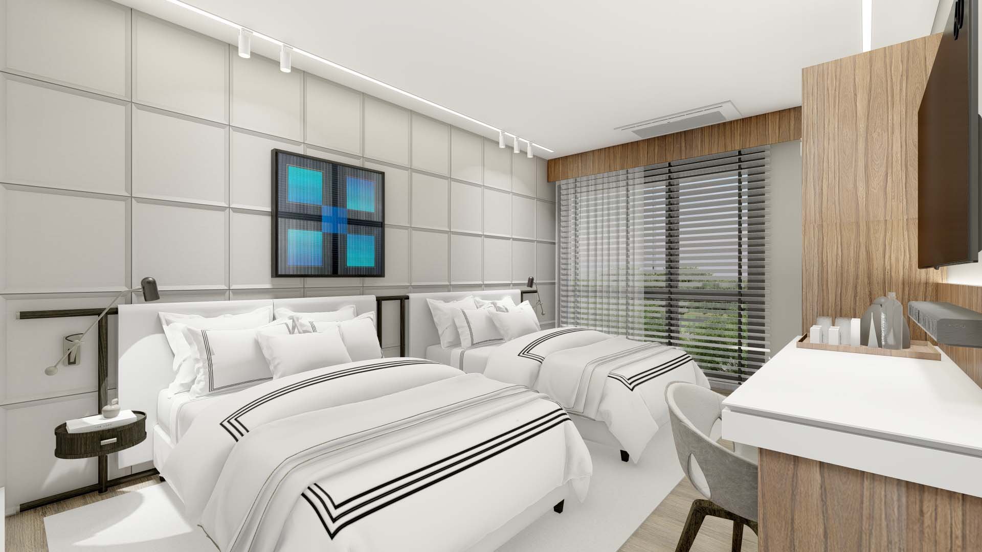 Typical Bedroom, Prototypical Hotel using Simplus Panels