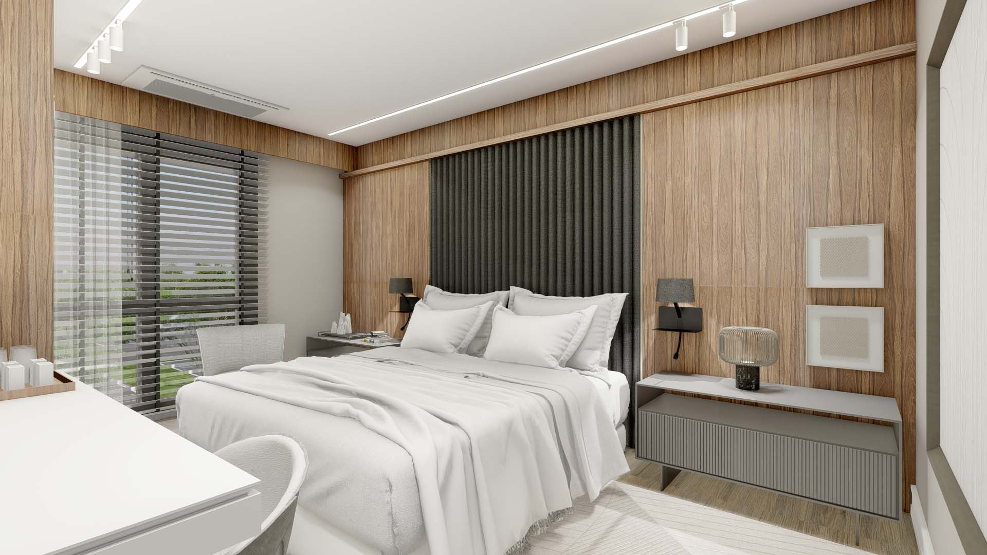 Typical King Bed Suite, Prototypical Hotel using Simplus Panels