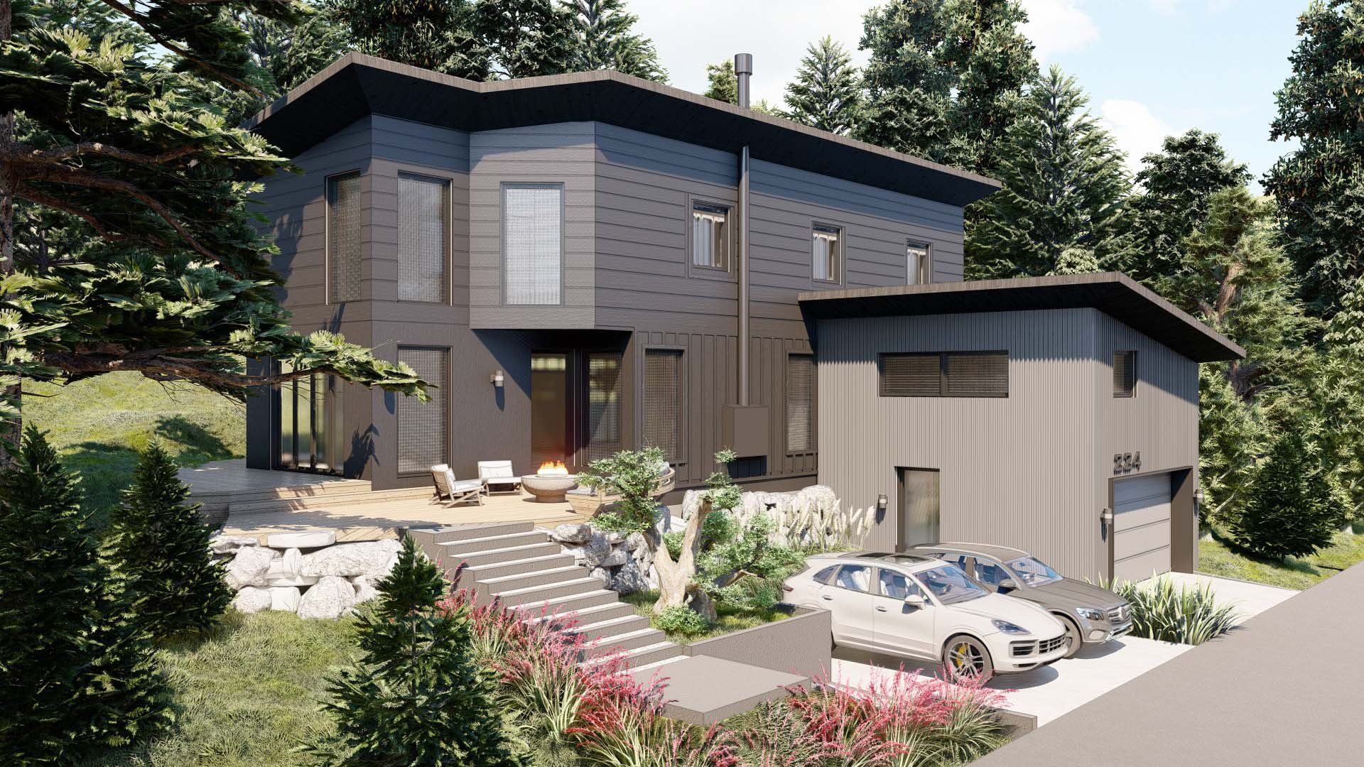 Street View, "Nearly Passive House" Home, Olympic Valley, CA