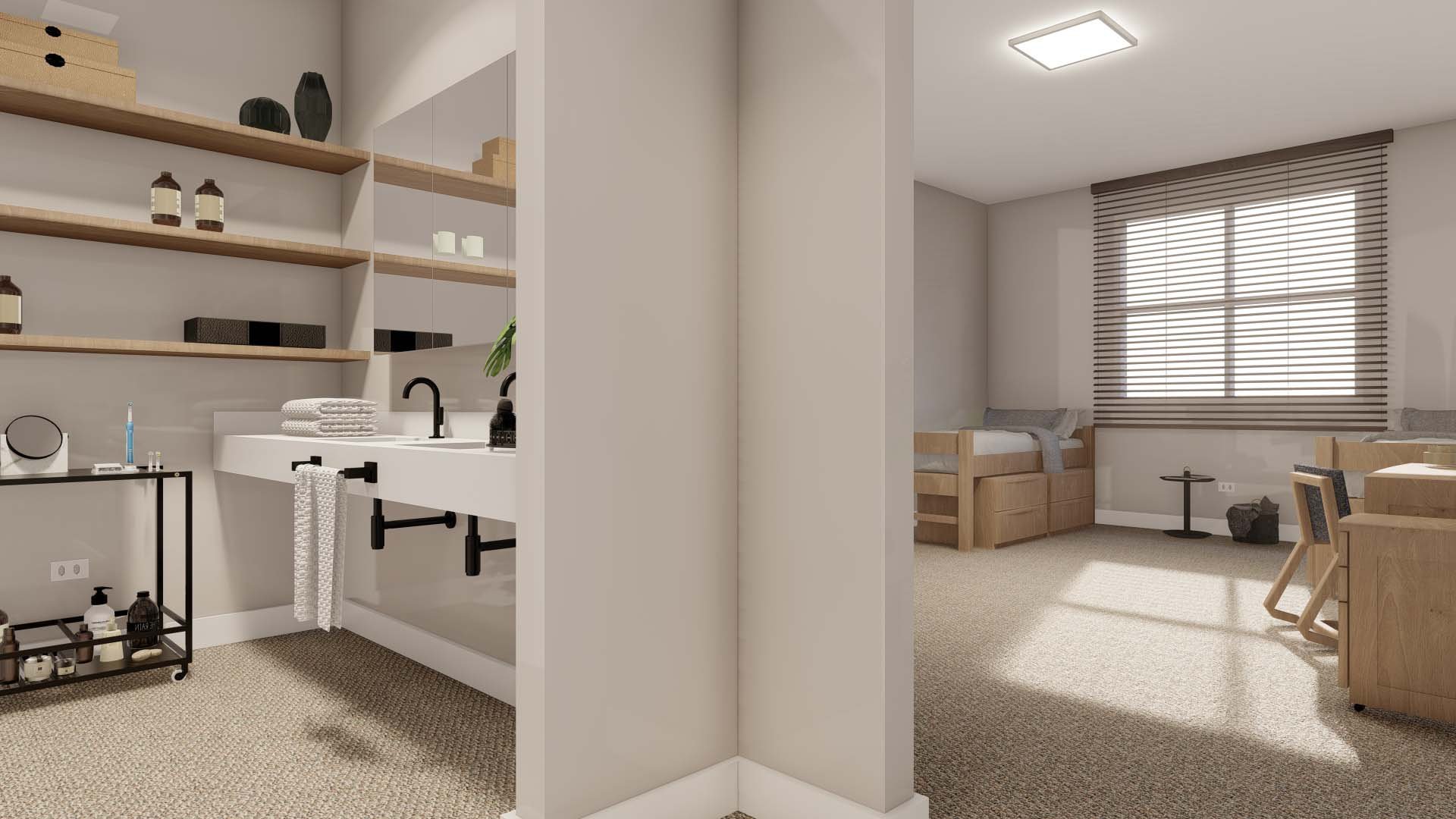 Prototypical 2-4 Student Dorm Room